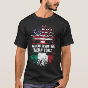 T-shirt American Grown with Italian Roots USA Flag