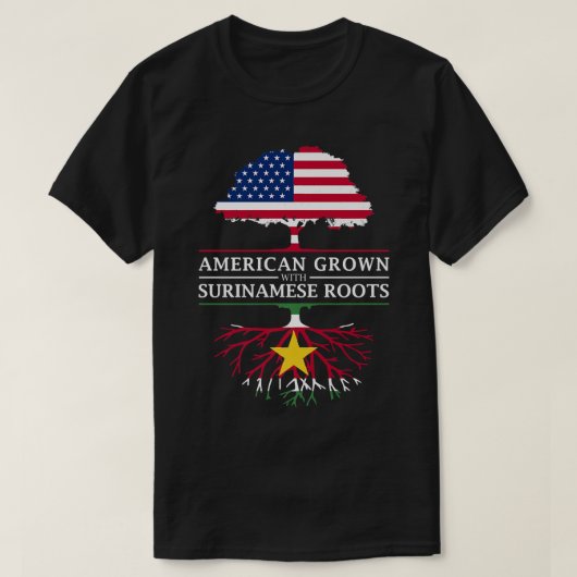 T-shirt American Grown with Surinamese Roots  Suriname  (Design devant)