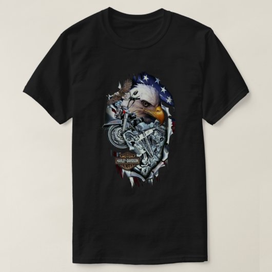 T-shirt American harley davidson (Design devant)