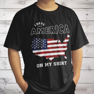 T-shirt American Heritage USA Flag, J'Ai L'Amérique Sur Mo