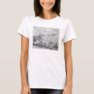 T-shirt American Indian method of whaling, from an account