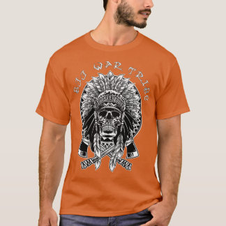 T-shirt American Indian Skull Jiu Jitsu War Tribe BJJ Fana