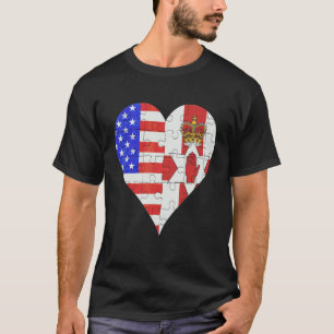 T-shirt American Irish Flag Heart