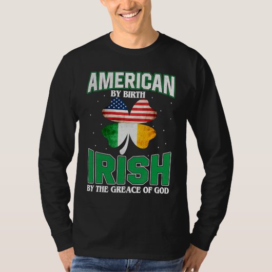T-shirt American Irish Shamrock Lucky St Patricks Day Men  (Devant)