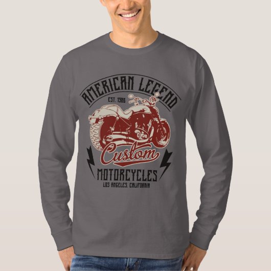 T-shirt American Legend Custom Motorcycle Los Angeles CA (Devant)