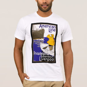 T-shirt American Lines Sailor in Boat Meeting Liner