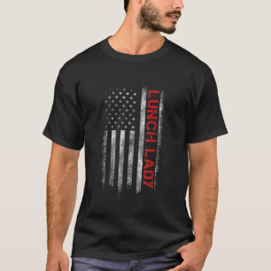 T-shirt American Lunch Lady États-Unis Drapeau américain L