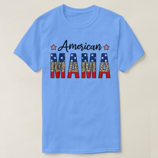 T-shirt American Mama 4th Of July Leopard Fourth Of July M (Design devant)