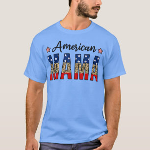 T-shirt American Mama 4th Of July Leopard Fourth Of July M