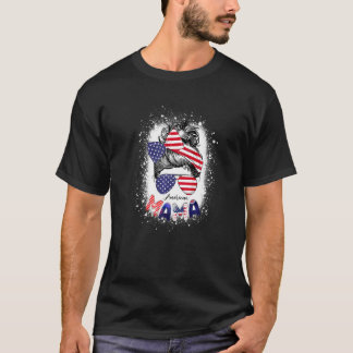 T-shirt American Mama Bleached Messy Bun Fête des Mères