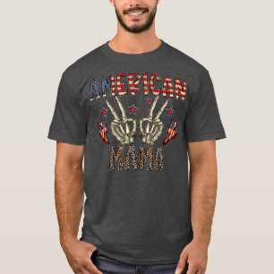 T-shirt American Mama Skeleton Main Western 4 juillet Le