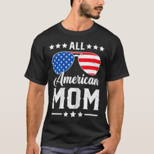 T-shirt American Mom 4 Juillet Drôle Patriotique Usa Match