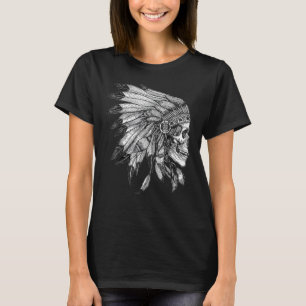 T-shirt American Motorcycle Skull Amérindien Eagle Chie