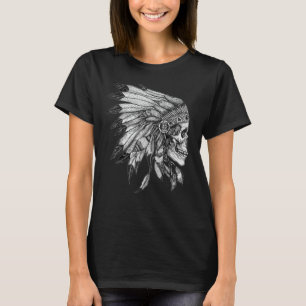 T-shirt American Motorcycle Skull Amérindien Eagle Chie