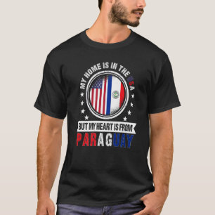 T-shirt American Paraguayan Flag Heart Paraguay American P
