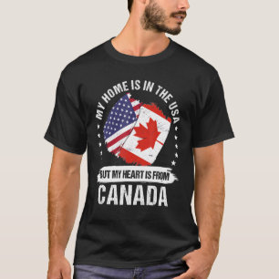 T-shirt American Patriot Canada Drapeau American Canadian 