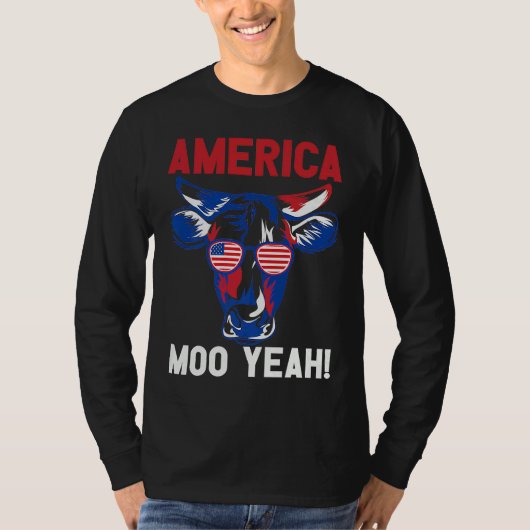 T-shirt American Patriotic Decoration Moo Yeah Premium (Devant)