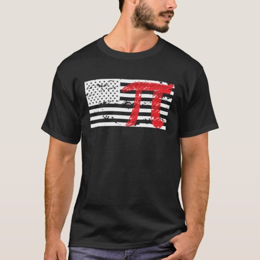 T-shirt American Pi US Flag Pi Day Infinate Number (Devant)