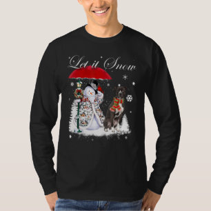 T-shirt American Pit Bull Père Noël Chien Noël Snowman Noë