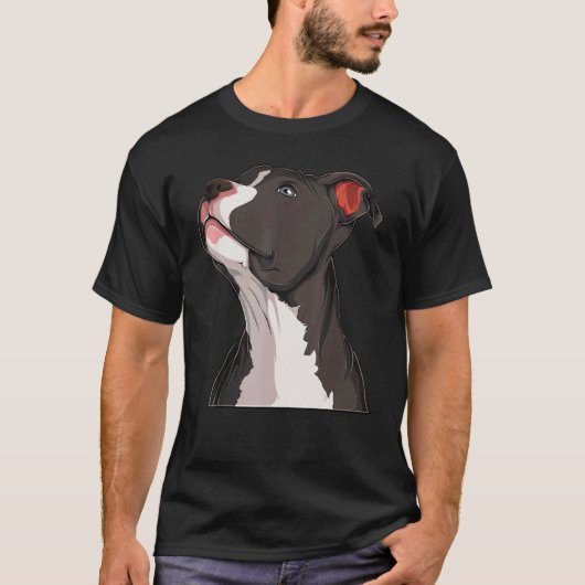 T-shirt American Pit Bull Pitbull Terrier Chien Tête Can (Devant)