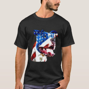 T-shirt American Pit Bull Terrier Usa Drapeau Patriotique