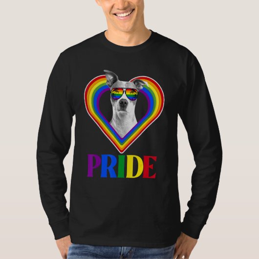 T-shirt American Pitbull Rainbow Pride (Devant)