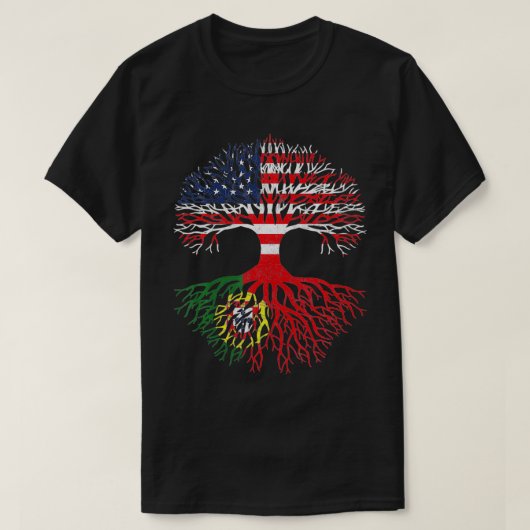 T-shirt American Portuguese Portugal Roots  (Design devant)