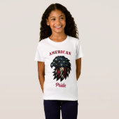 T-Shirt American Pride, Aigle bleu rouge patriotique (Devant entier)
