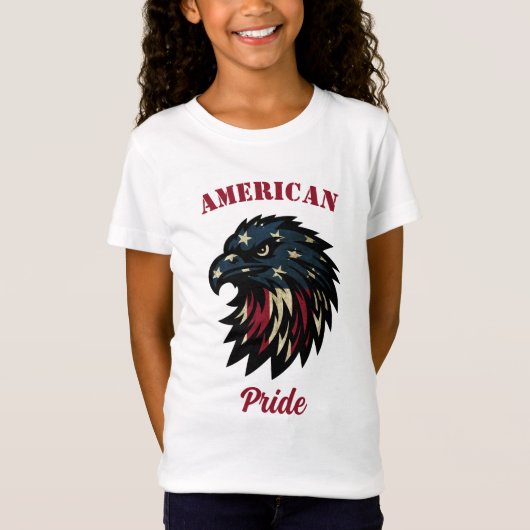 T-Shirt American Pride, Aigle bleu rouge patriotique (Devant)