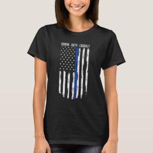 T-shirt American Pride Honor Duty Courage Retour Le Blue S
