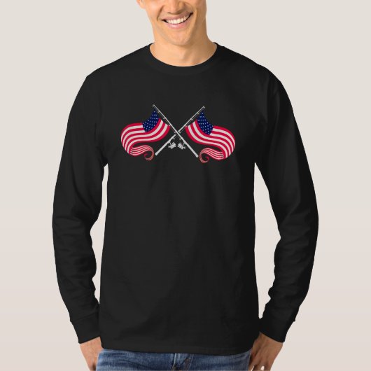 T-shirt American Pride Patriotic Fishman Us Flag Lake Fi (Devant)