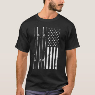 T-shirt American Pride Pêcheur Hobby Poteau de pêche Usa F