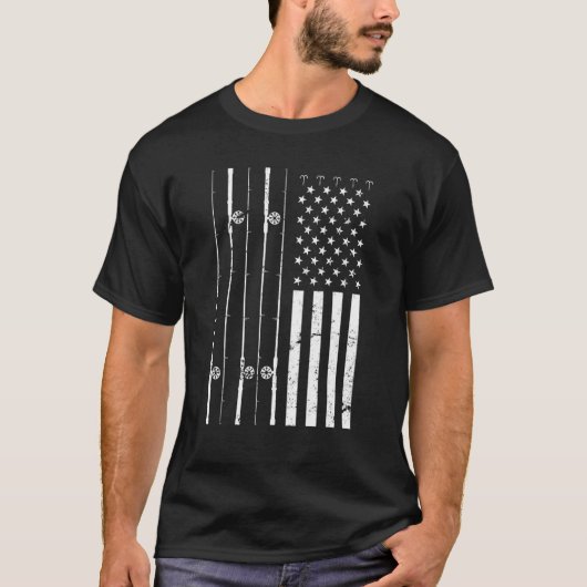 T-shirt American Pride Pêcheur Hobby Poteau de pêche Usa F (Devant)