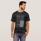 T-shirt American Pride Pêcheur Hobby Poteau de pêche Usa F (Devant entier)