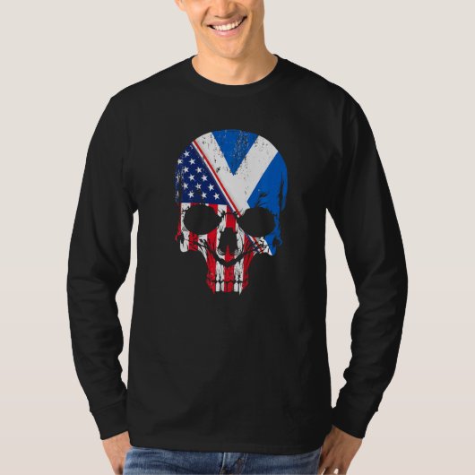 T-shirt American Raised With Scottish Roots Skull Idea & U (Devant)