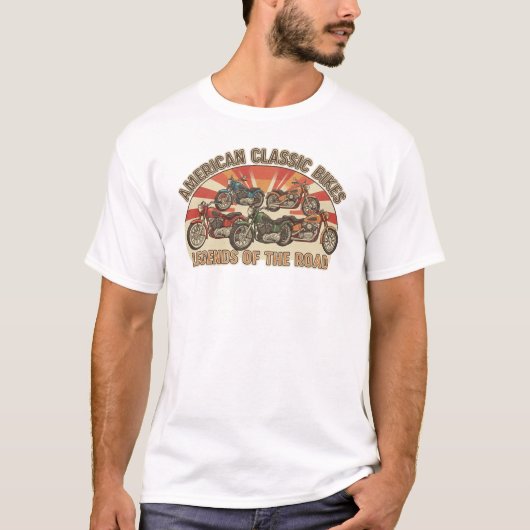 T-shirt American Retro Motorcycle Collection (Devant)