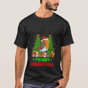 T-shirt American Robin Christmas Tree Lights Holiday Père 