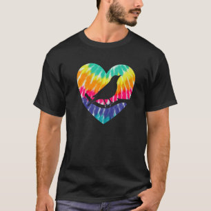 T-shirt American Robin Heart with Tie Dye Print For Bird