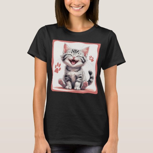 T-shirt American Shorthair heureux (Devant)
