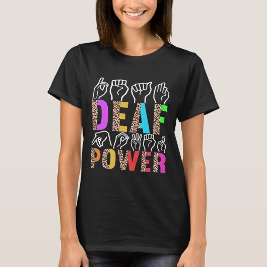 T-shirt American Sign Language Deaf Awareness 3 (Devant)