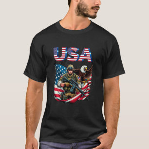 T-shirt American Soldier Eagle USA Drapeau Patriotique Art