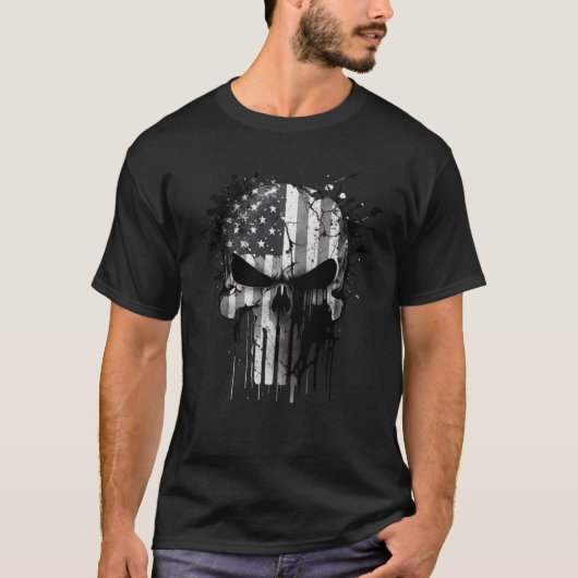 T-shirt American Spartan Reaper Themed USA Flag National P (Devant)
