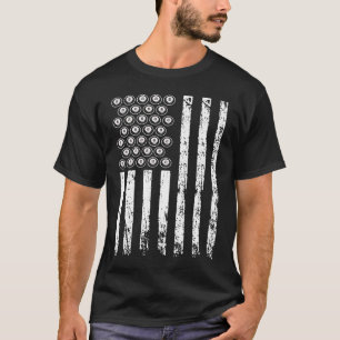 T-shirt American Sports Billiards Drapeau Athletic Pool Je