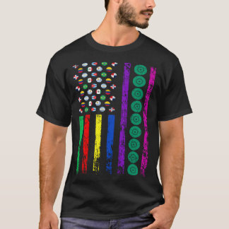 T-shirt American Sports Flag Hispanic Heritage Month Lawn 