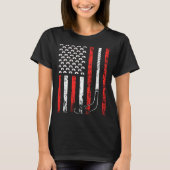 T-shirt American Sports Flag National Nurses Day Ice Hocke (Devant)