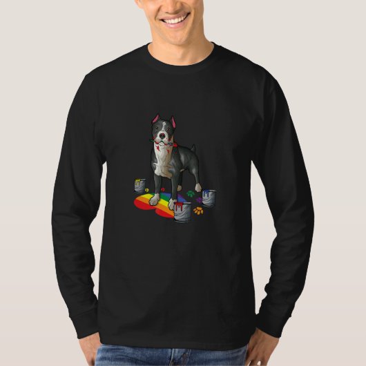 T-shirt American staffordshire terrier LGBTQ amstaff (Devant)