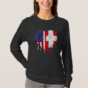 T-shirt American Swiss Heritage Mois Suisse Drapeau Hea