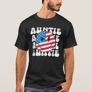 T-shirt American Tante Retro Super 4 juillet Smile Fac