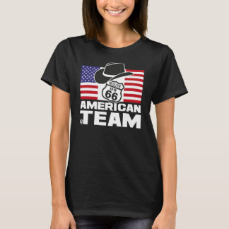 T-shirt American team Black femme