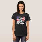 T-shirt American team Black femme (Devant entier)